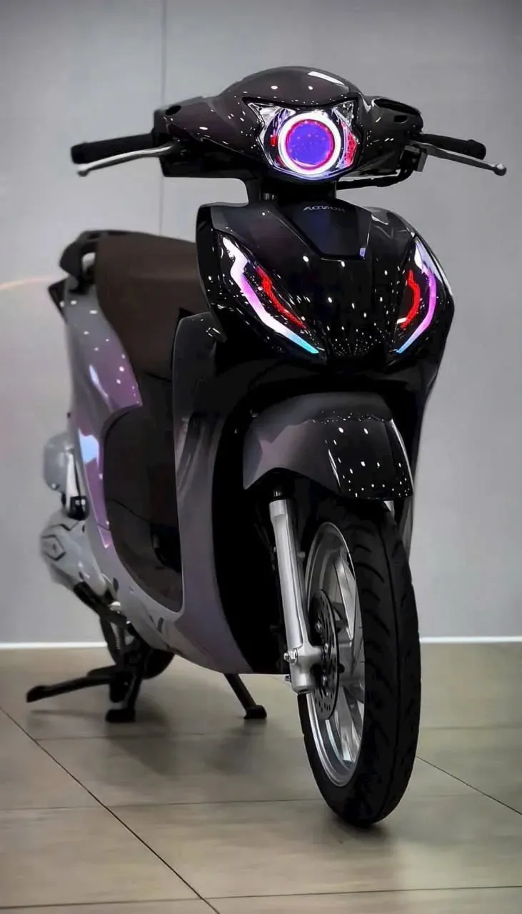 Honda Vision đen galaxy gắn LED theo yêu cầu tại Luân Thành Công Bình Dương