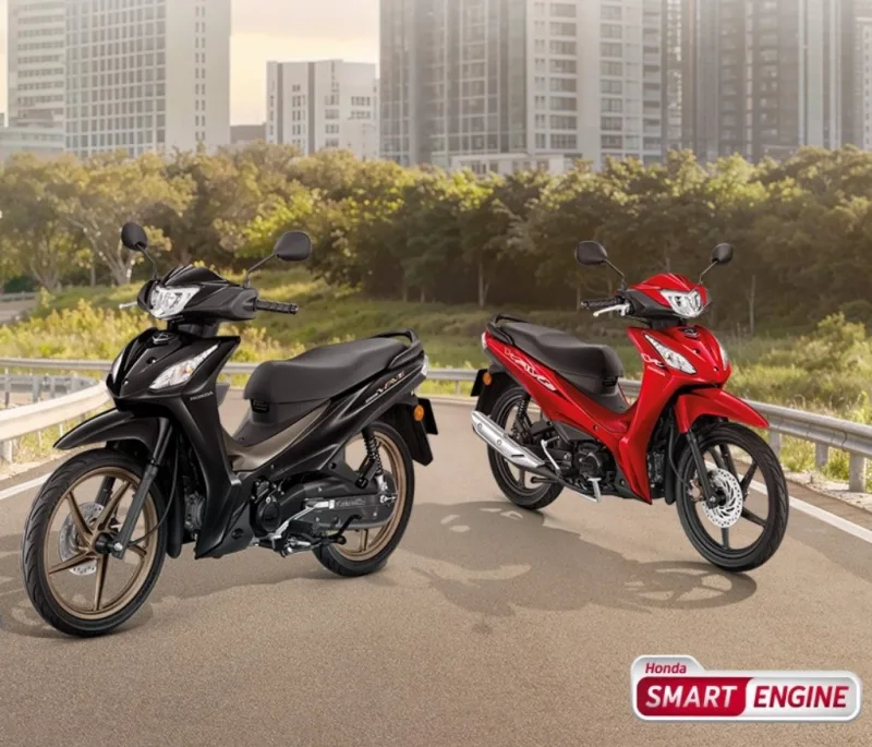 Honda Wave 110i Thái 2026 đen và đỏ chạy ngoài trời, xe số nhập khẩu Bình Dương