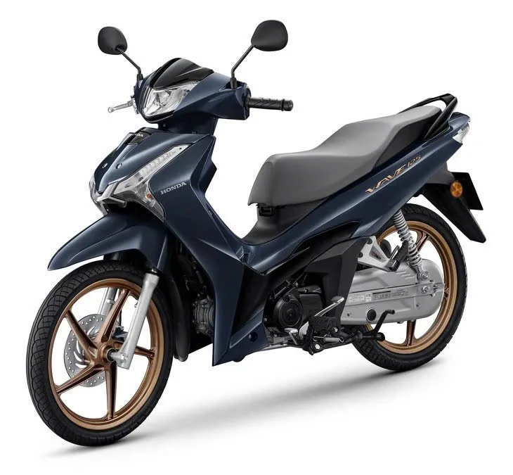 Honda Wave 125i Thái 2026 màu xanh đen mâm vàng đồng toàn thân, Luân Thành Công Bình Dương