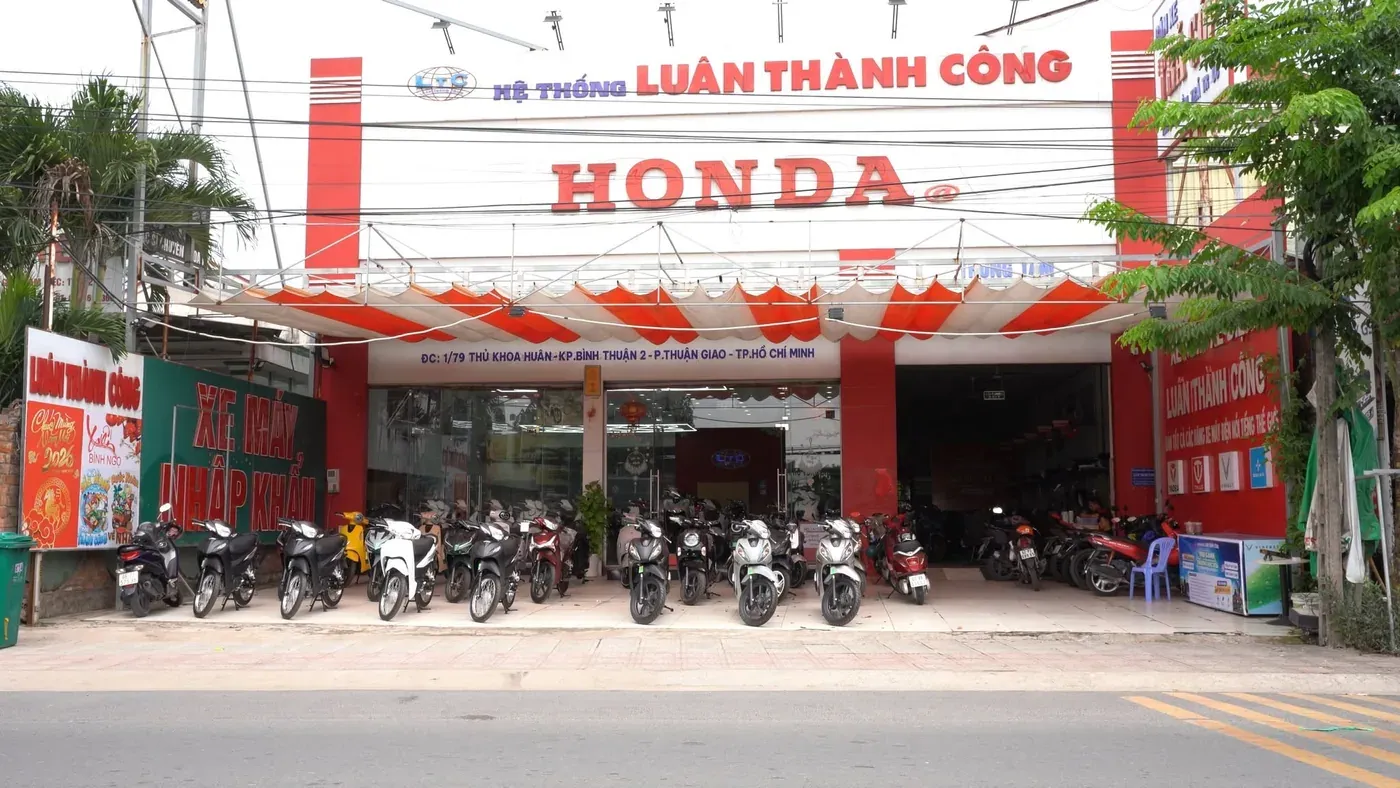 Mặt tiền hệ thống Xe Máy Luân Thành Công Honda tại Thuận An Bình Dương