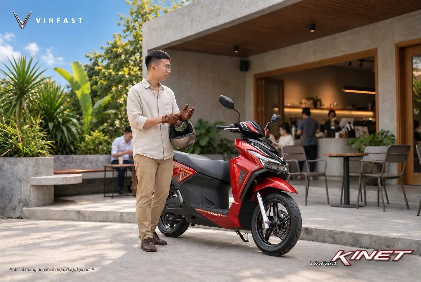 VinFast Kinet đỏ đen phong cách thể thao — Luân Thành Công Bình Dương