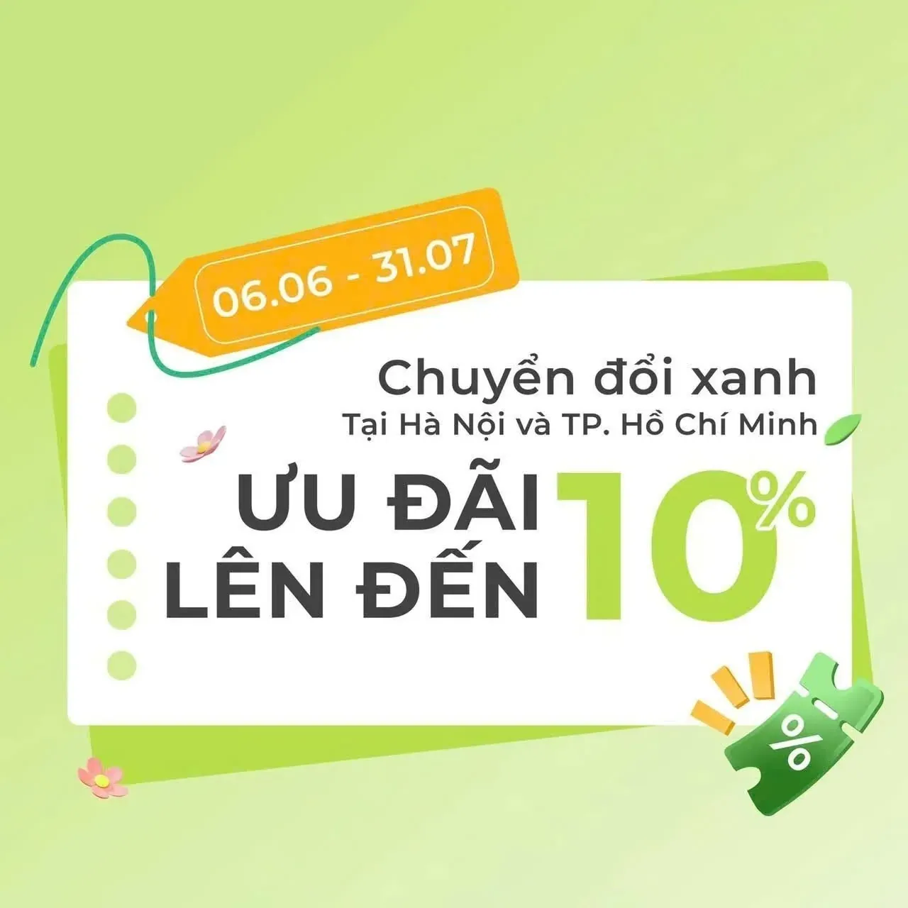 Chương trình Yadea Chuyển đổi xanh ưu đãi đến 10% tại Luân Thành Công Bình Dương
