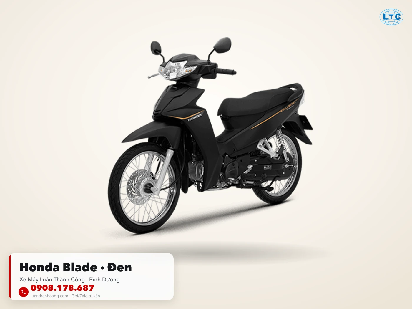 Honda Blade màu Đen Đỏ tại Bình Dương – Xe Máy Luân Thành Công