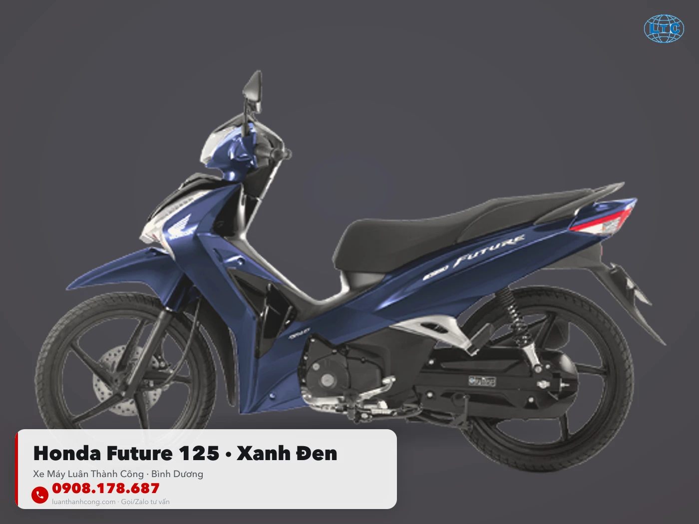 Honda Future 125 xanh đen toàn thân tại Luân Thành Công Bình Dương
