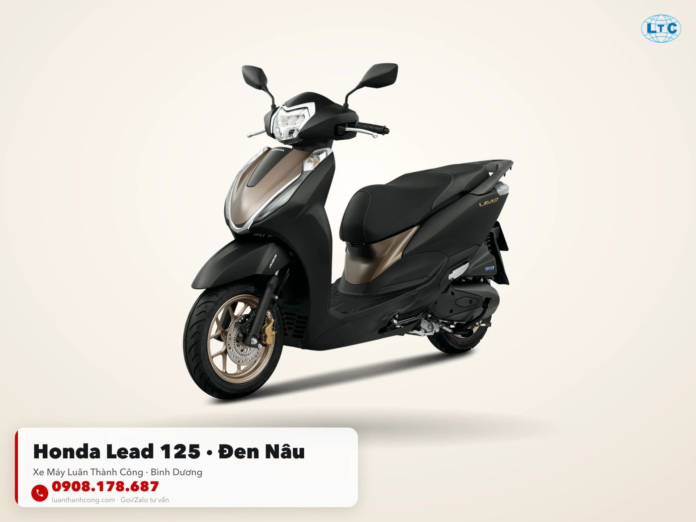 Honda Lead 125 đen nâu bản cao cấp tại Luân Thành Công Bình Dương