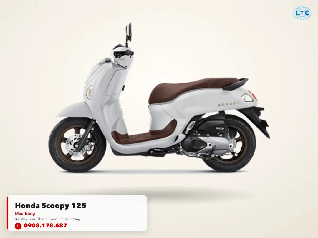 Honda Scoopy 125 trắng nhập khẩu tại Luân Thành Công Bình Dương