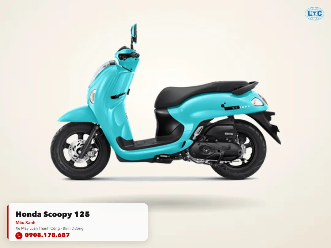 Honda Scoopy 125 xanh tại showroom Luân Thành Công Bình Dương