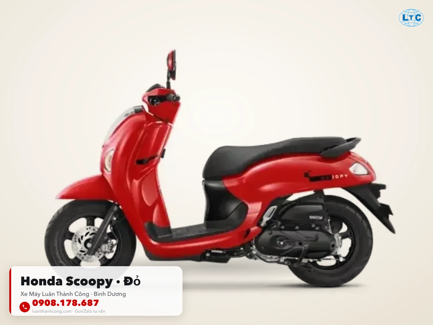 Honda Scoopy màu Đỏ tại Bình Dương – Xe Máy Luân Thành Công