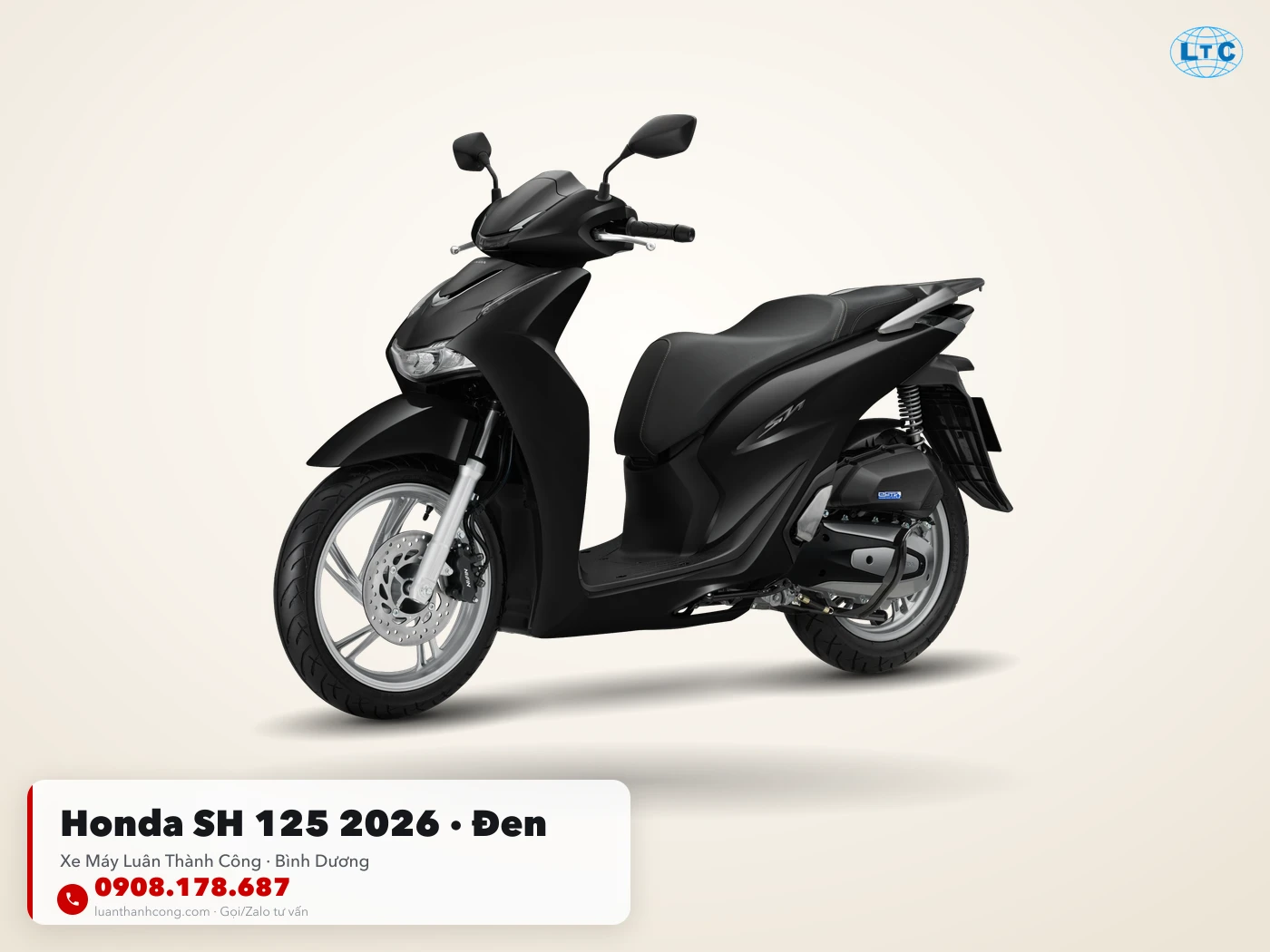 Honda SH 125 2026 màu Đen tại Bình Dương – Xe Máy Luân Thành Công