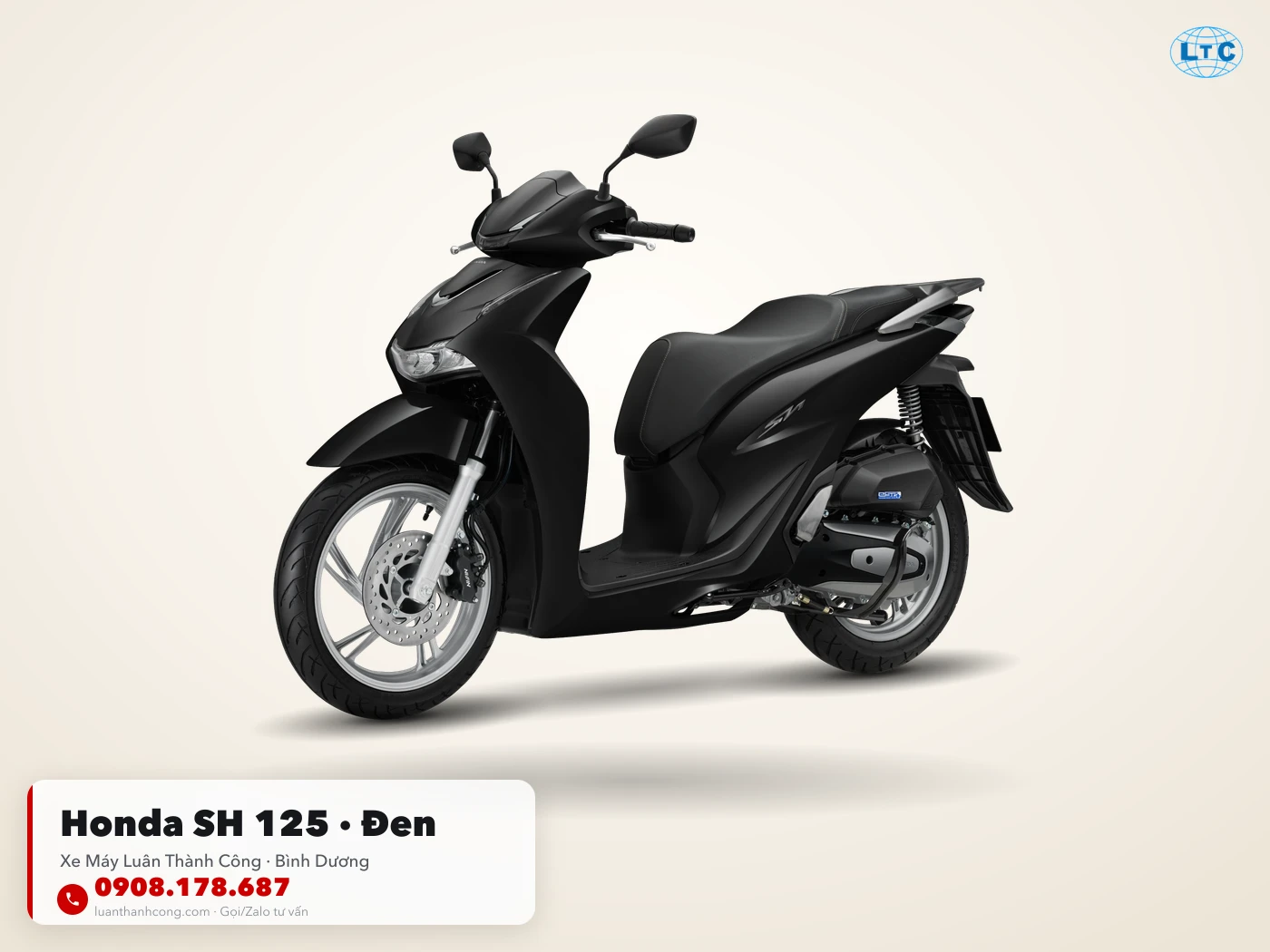 Honda SH 125 màu Bạc Đen tại Bình Dương – Xe Máy Luân Thành Công