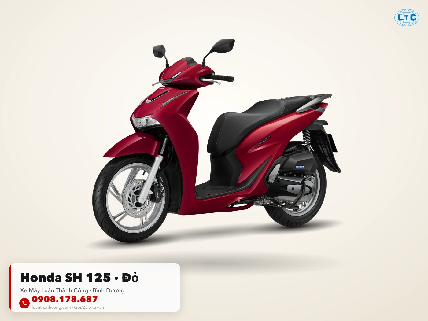 Honda SH 125 màu Đỏ tại Bình Dương – Xe Máy Luân Thành Công