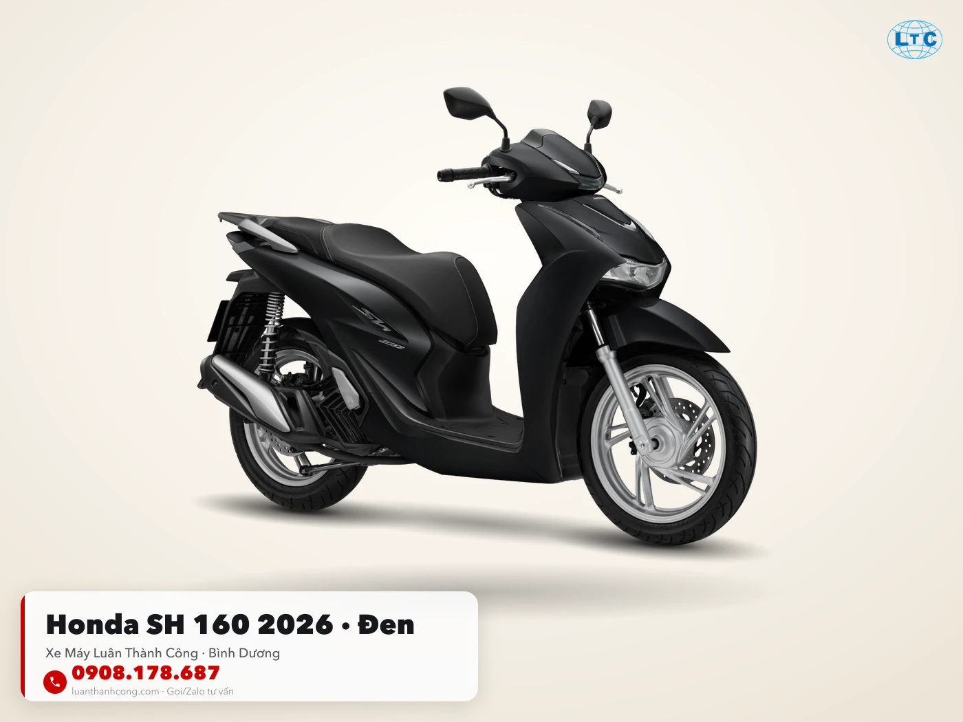 Honda SH 160 2026 màu Trắng Đen tại Bình Dương – Xe Máy Luân Thành Công