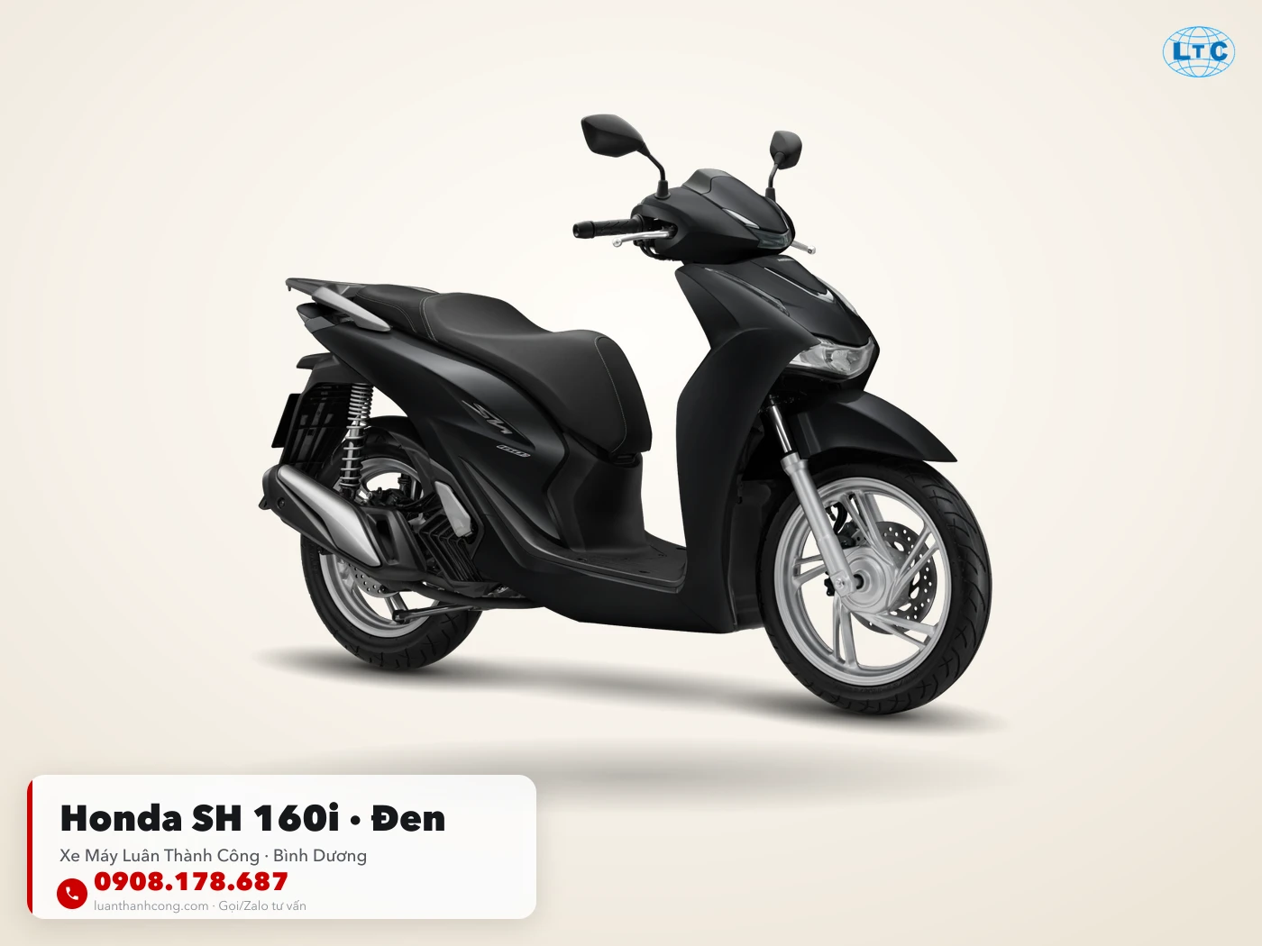 Honda SH 160i màu Đen tại Bình Dương – Xe Máy Luân Thành Công
