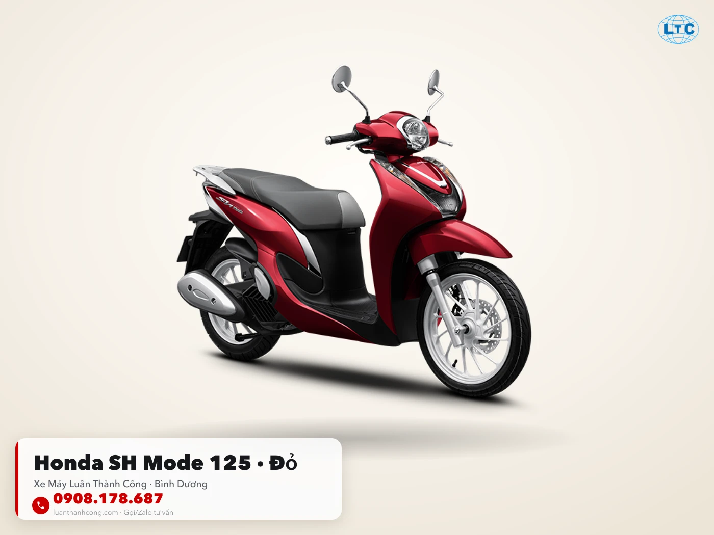 Honda SH Mode 125 màu Đỏ tại Bình Dương – Xe Máy Luân Thành Công