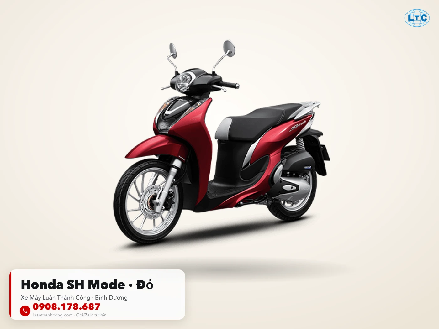 Honda SH Mode màu Đỏ tại Bình Dương – Xe Máy Luân Thành Công