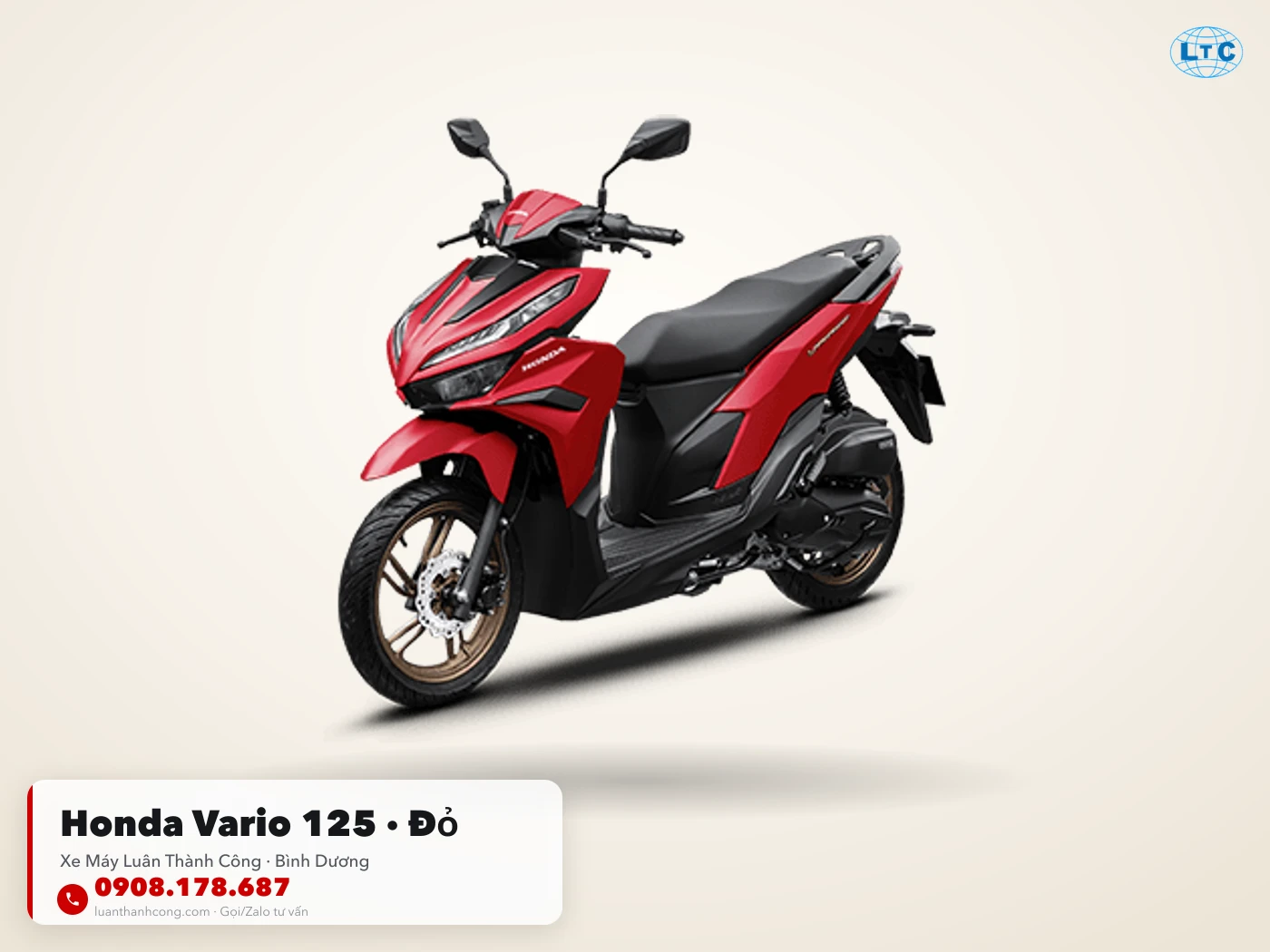 Honda Vario 125 đỏ toàn thân tại Luân Thành Công Bình Dương