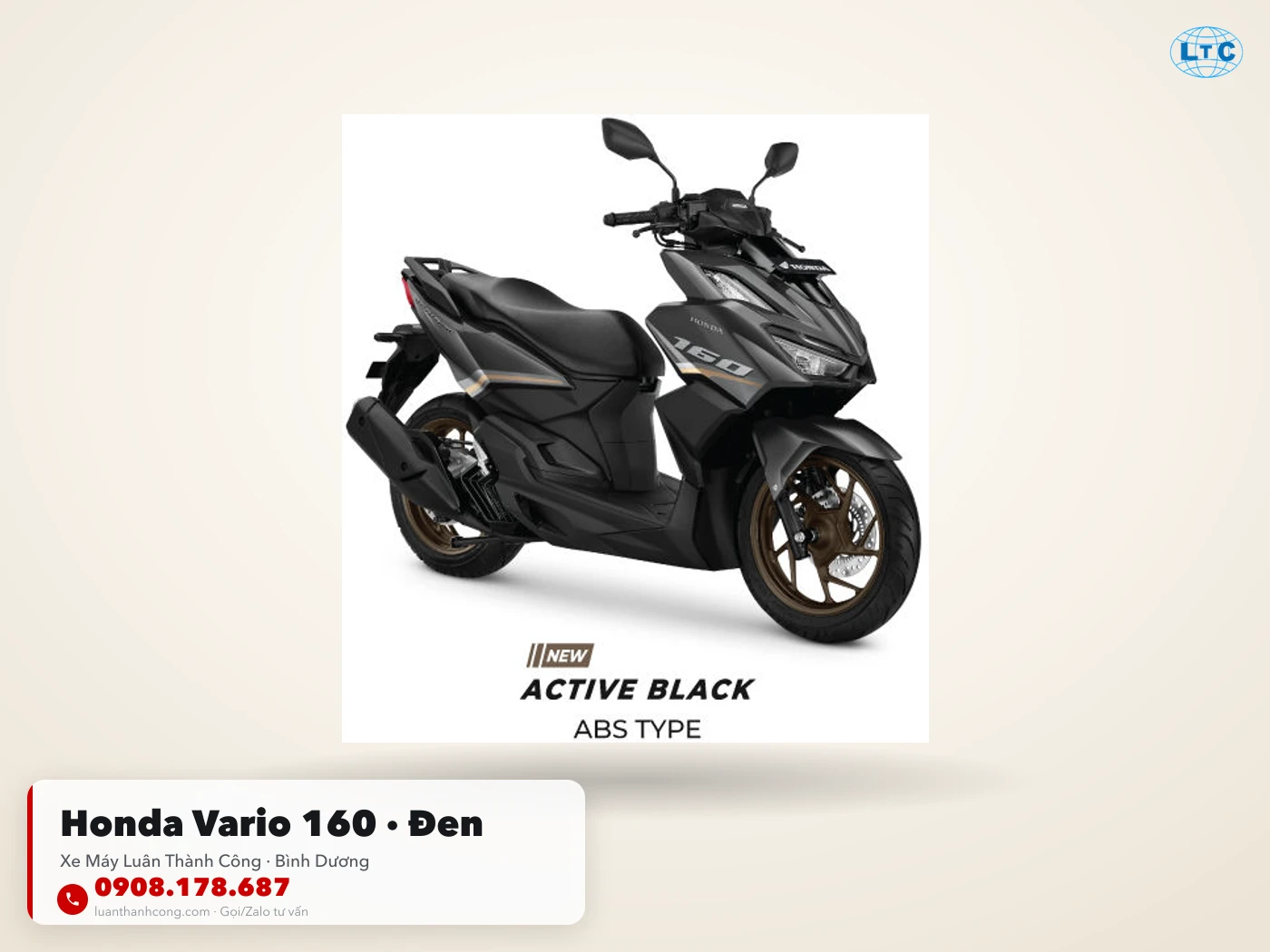 Honda Vario 160 màu đen tại Bình Dương