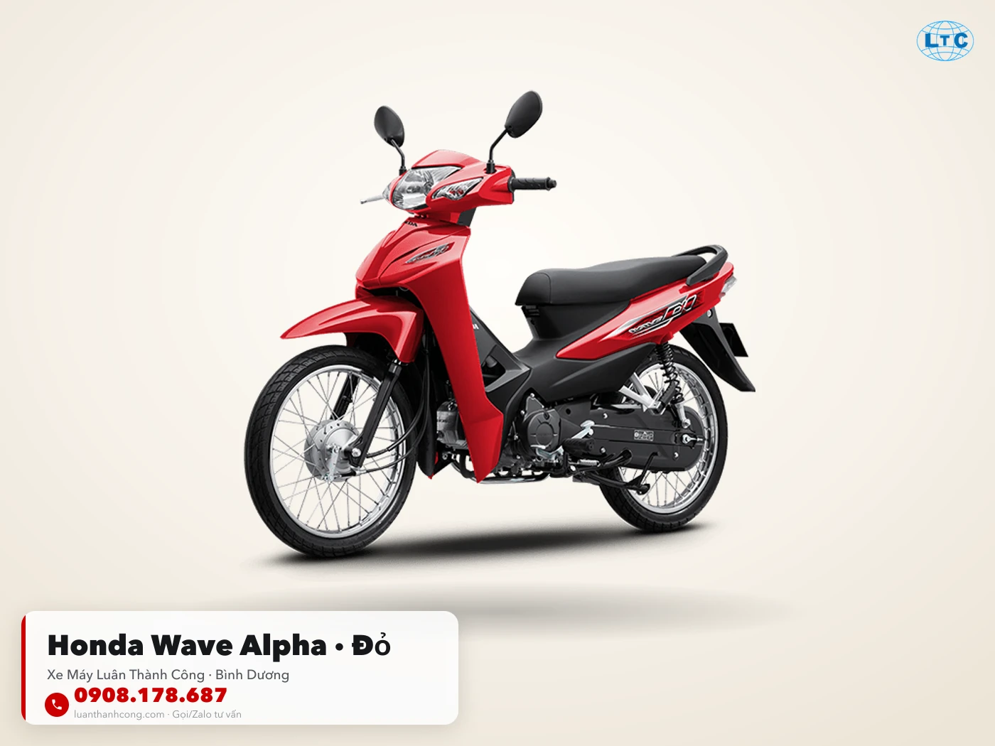 Honda Wave Alpha màu Đỏ tại Bình Dương – Xe Máy Luân Thành Công