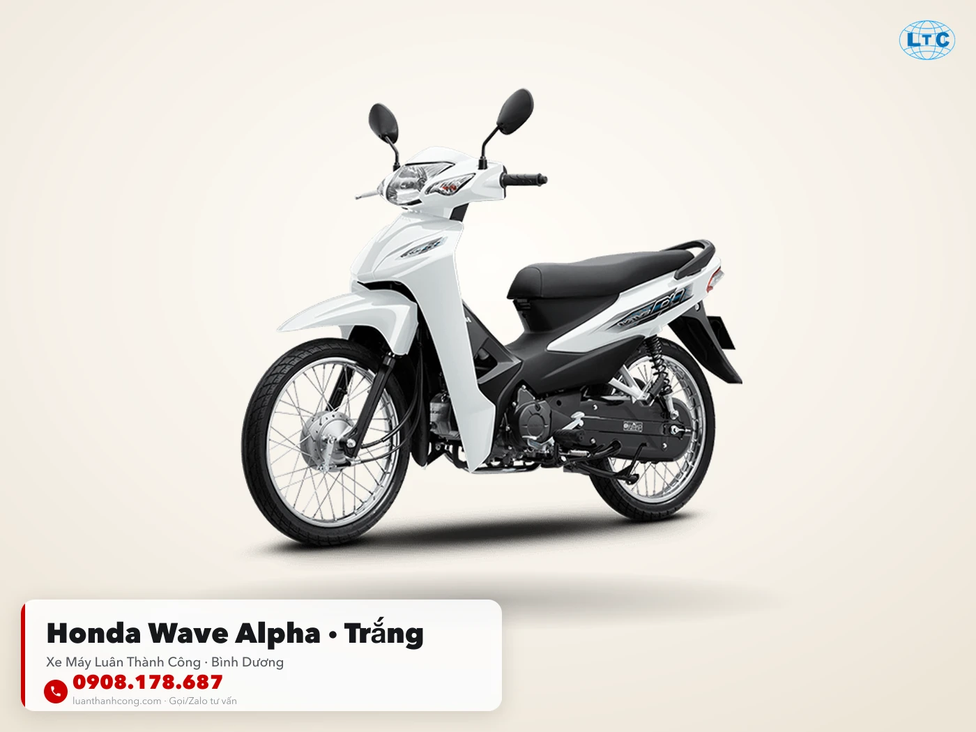 Honda Wave Alpha màu Trắng tại Bình Dương – Xe Máy Luân Thành Công