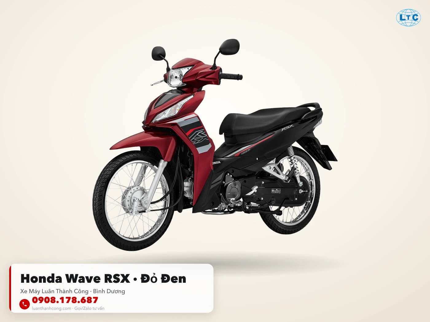 Honda Wave RSX đỏ – đen toàn thân tại Luân Thành Công Bình Dương