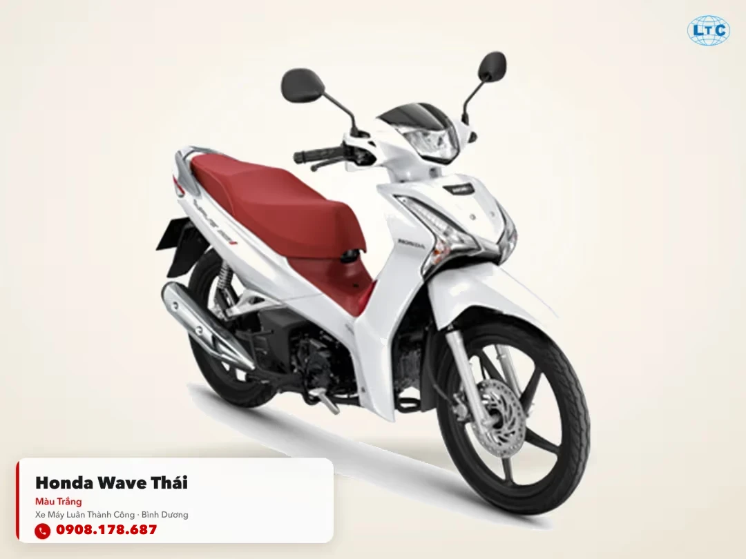 Honda Wave Thái màu trắng toàn thân tại Luân Thành Công Bình Dương