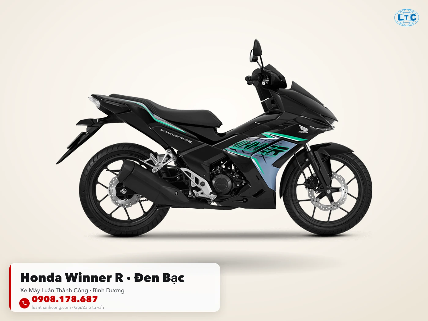 Honda Winner R đen – bạc toàn thân tại Luân Thành Công Bình Dương