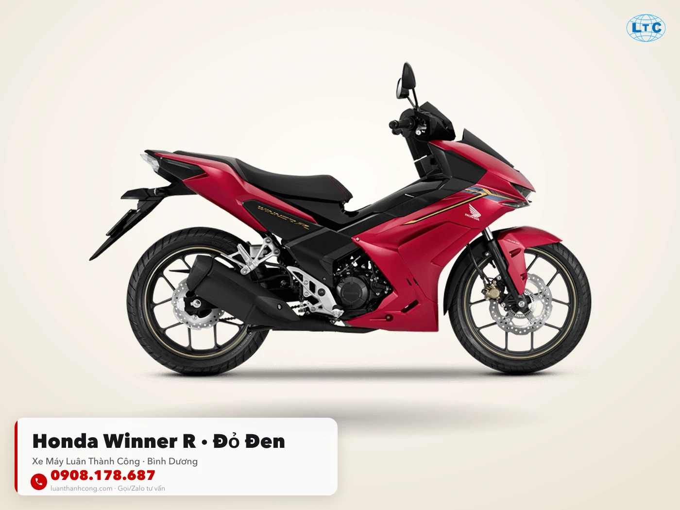 Honda Winner R đỏ – đen toàn thân tại Luân Thành Công Bình Dương