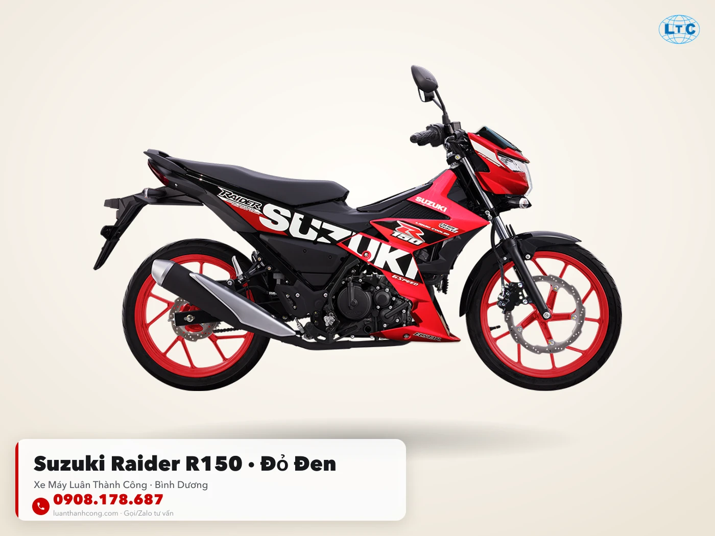 Suzuki Raider R150 màu đỏ đen Bình Dương