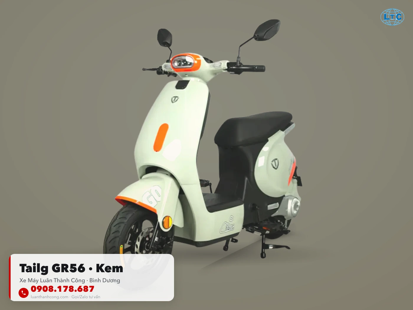 Xe đạp điện Tailg GR56 màu kem tại Luân Thành Công Bình Dương