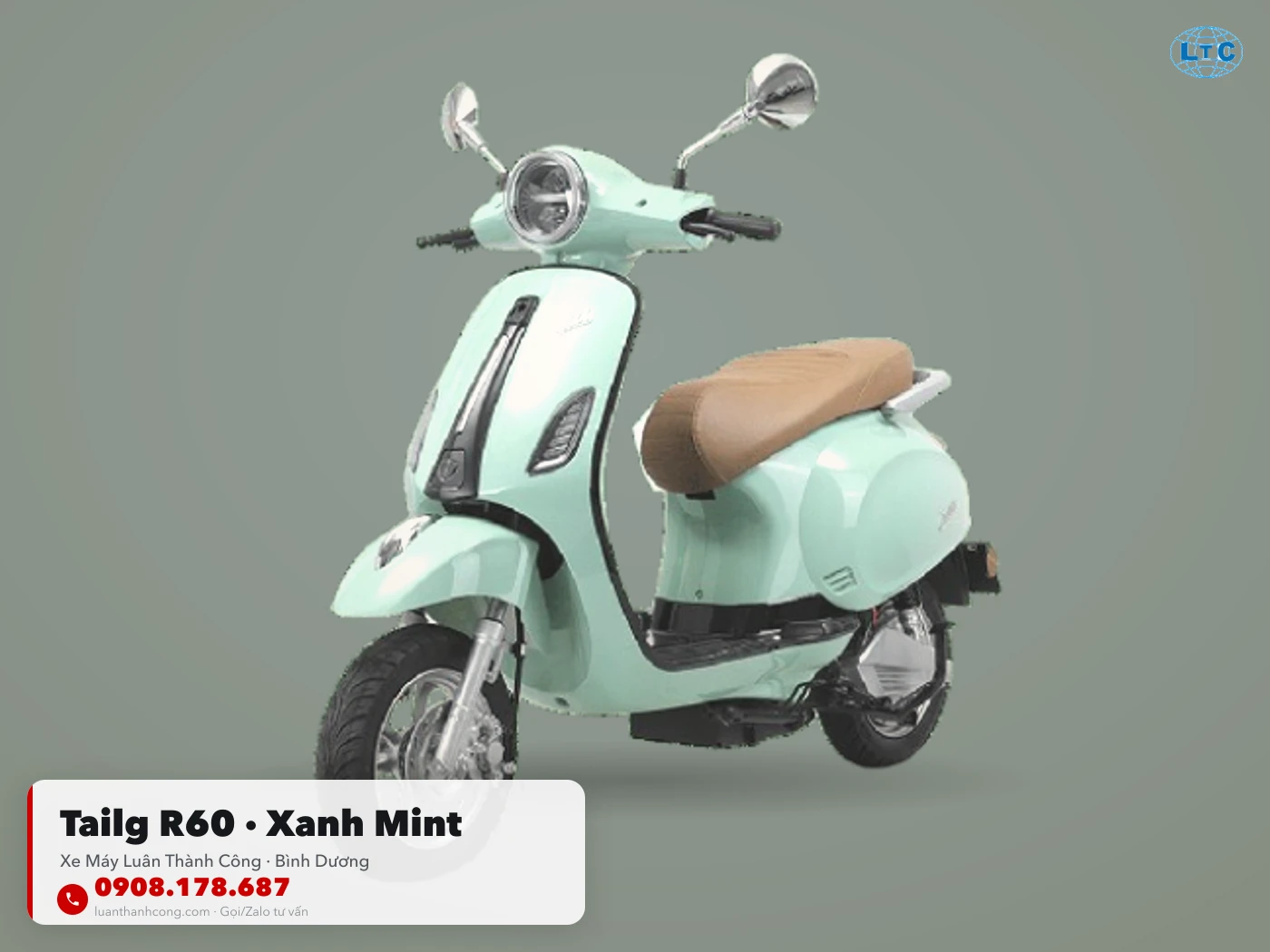 Tailg R60 màu xanh mint toàn thân tại Luân Thành Công Bình Dương