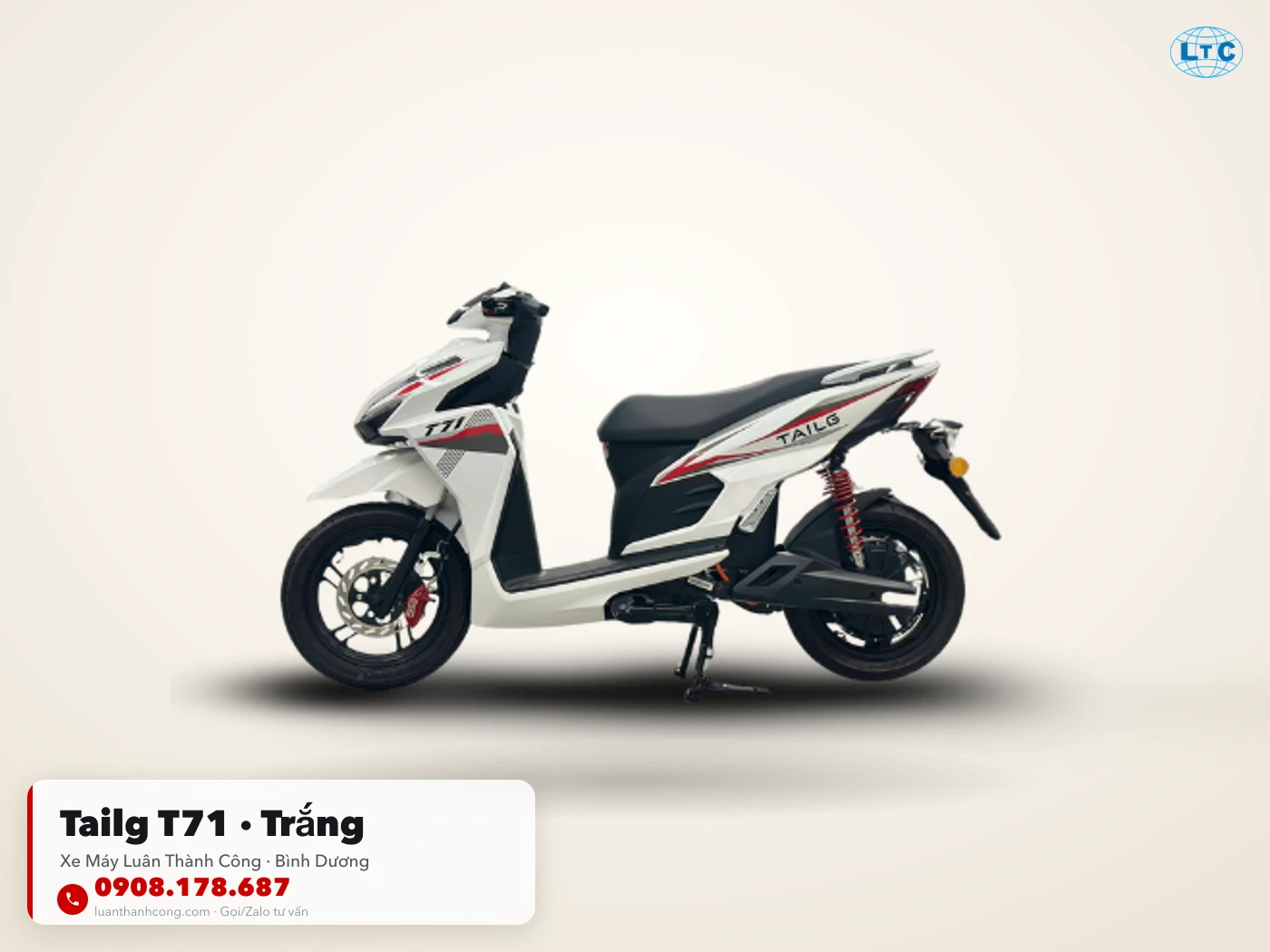 Tailg T71 màu Trắng tại Bình Dương – Xe Máy Luân Thành Công