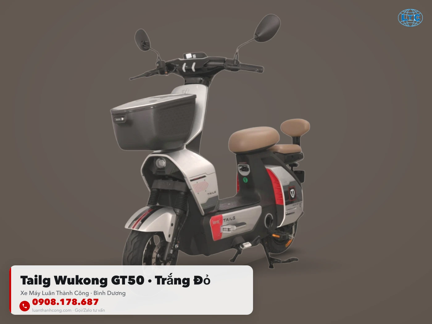 Tailg Wukong GT50 màu trắng đỏ tại Luân Thành Công Bình Dương