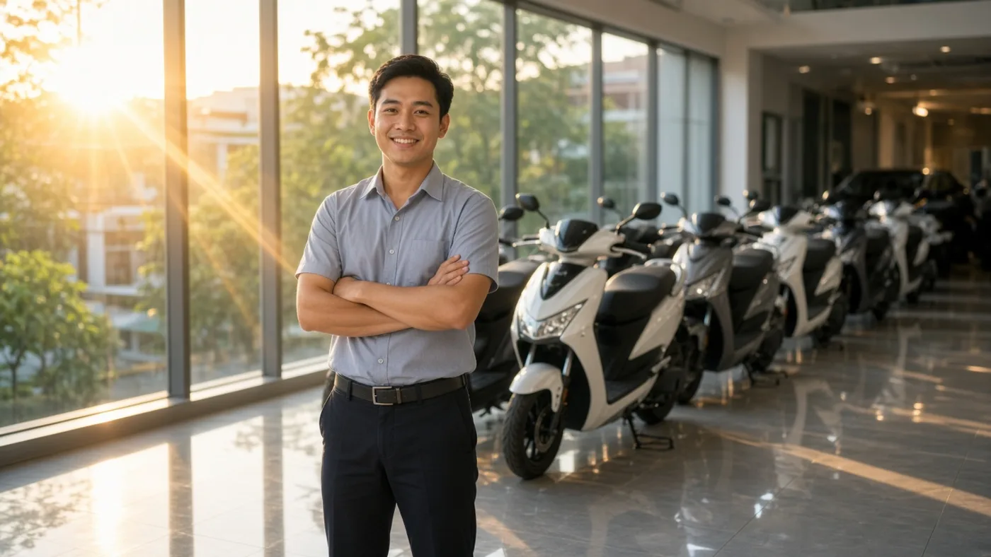 Nhân viên bán xe máy xe điện Luân Thành Công tại Bình Dương – Luân Thành Công
