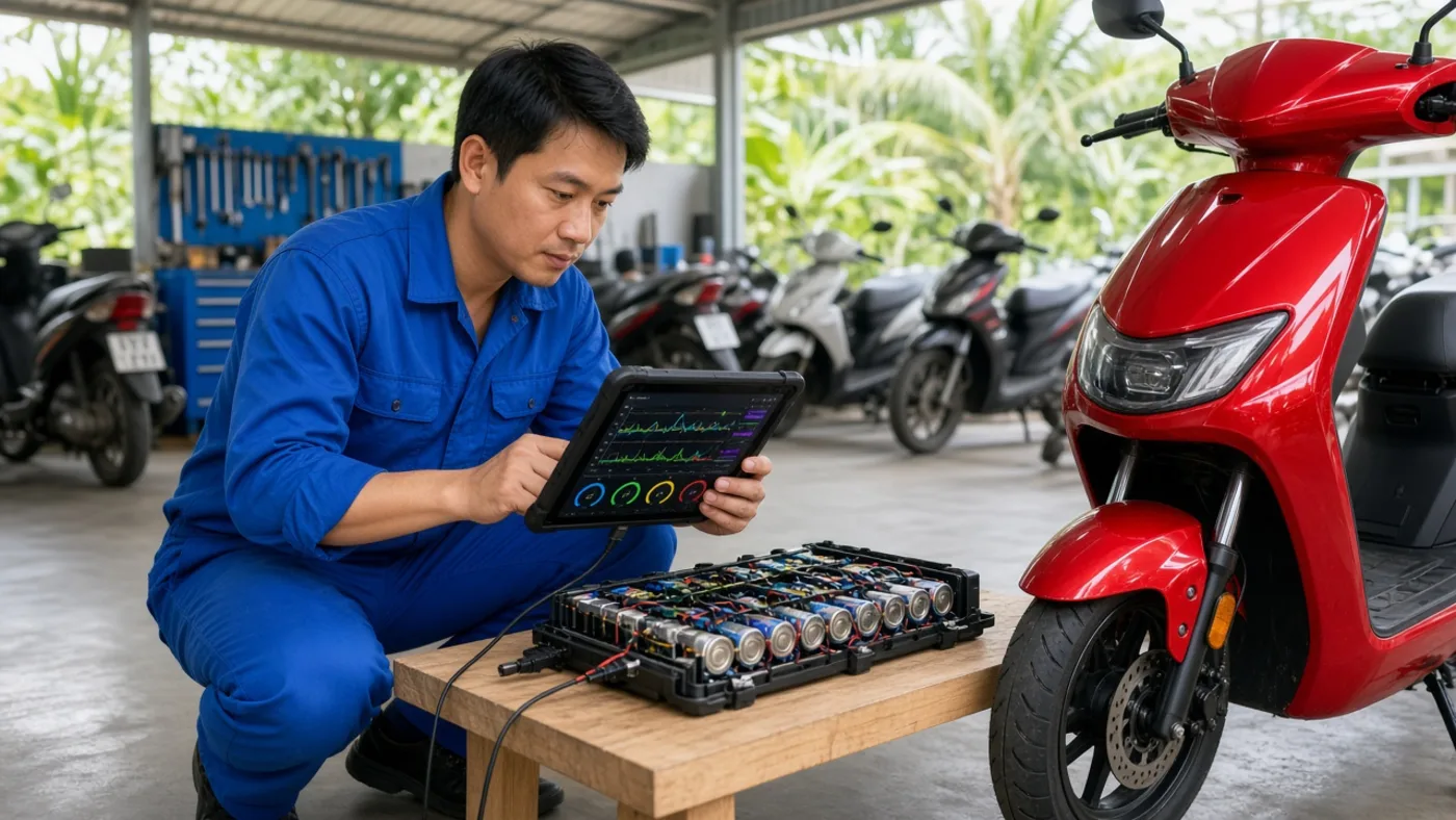 Kiểm tra pin lithium xe điện – Luân Thành Công Bình Dương