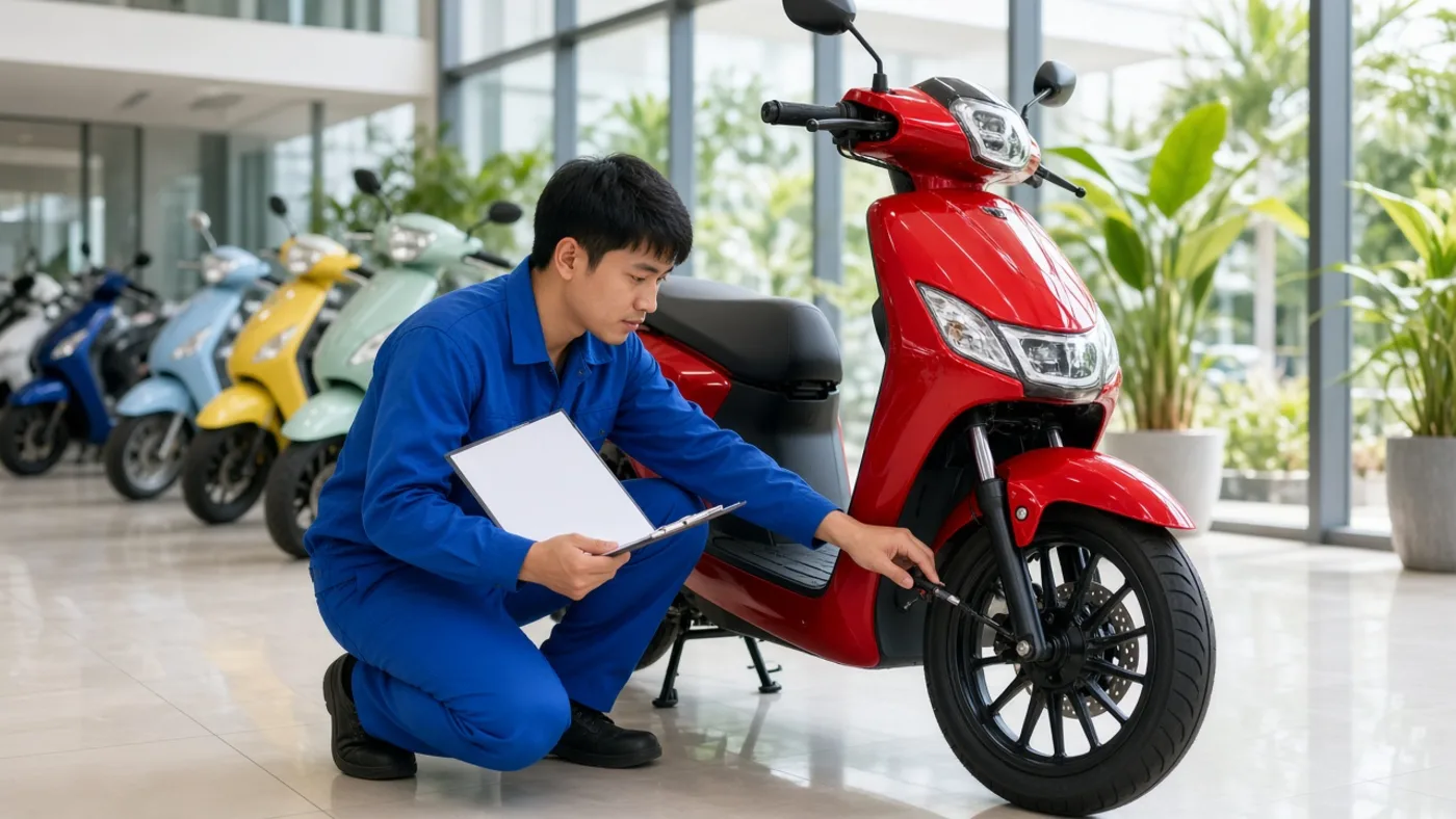Kiểm tra trước khi bàn giao xe điện – VinFast Luân Thành Công Bình Dương
