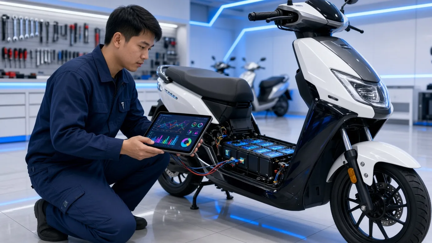 Kiểm tra pin xe máy điện VinFast – VinFast Luân Thành Công Bình Dương