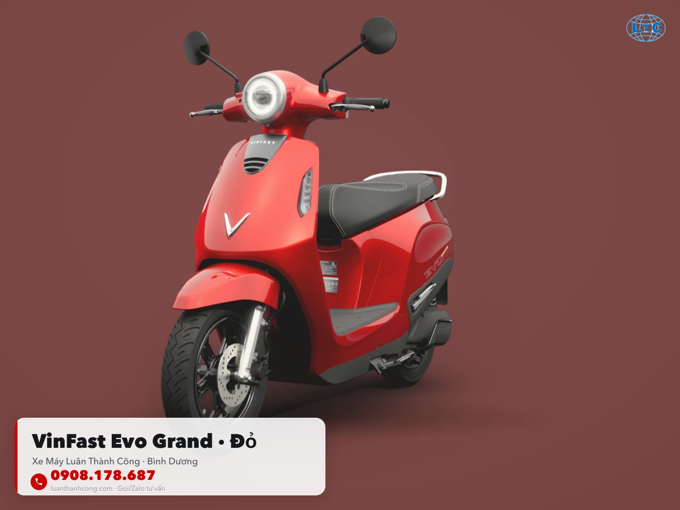 VinFast Evo Grand màu Đỏ tại Bình Dương – Xe Máy Luân Thành Công