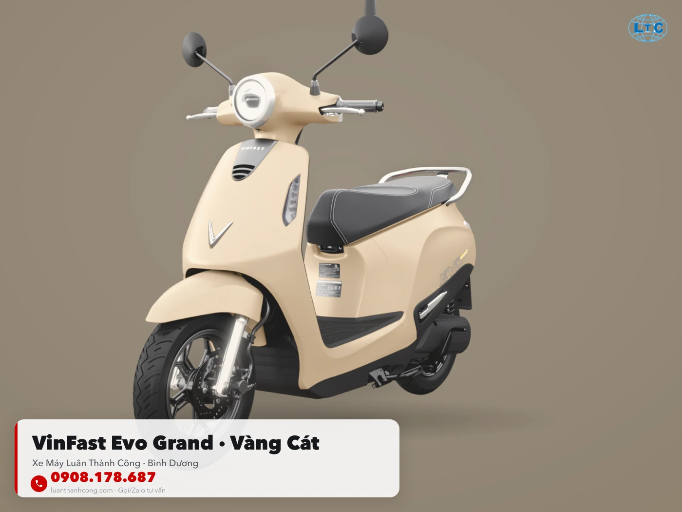 VinFast Evo Grand màu vàng cát tại Luân Thành Công Bình Dương