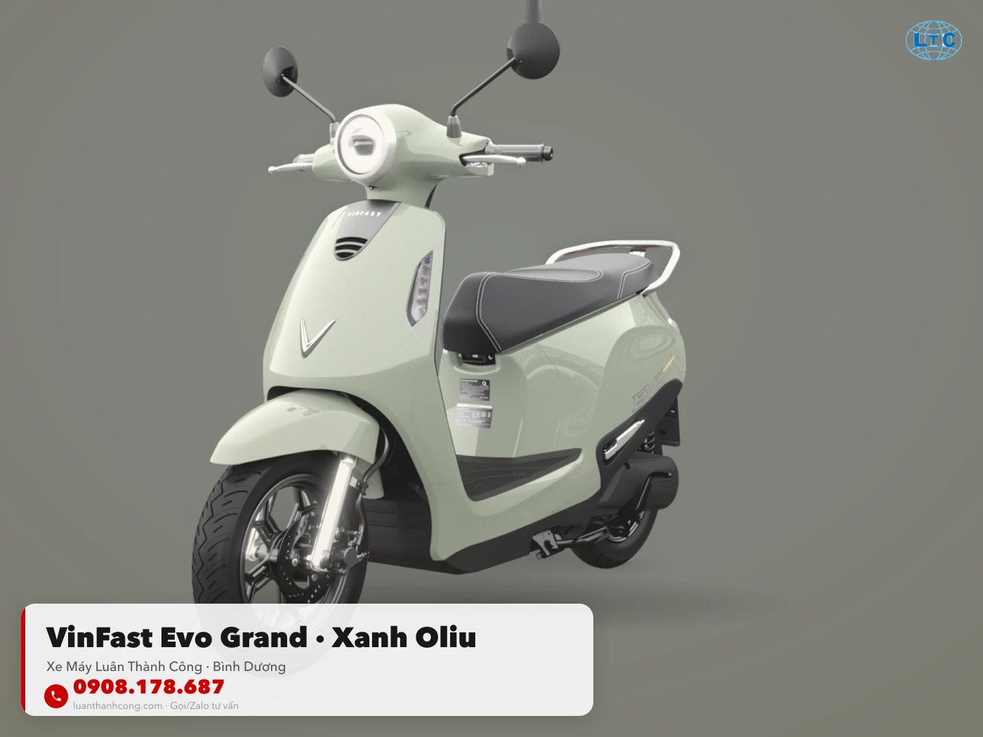 VinFast Evo Grand màu xanh ô liu mua trả góp tại Luân Thành Công Bình Dương