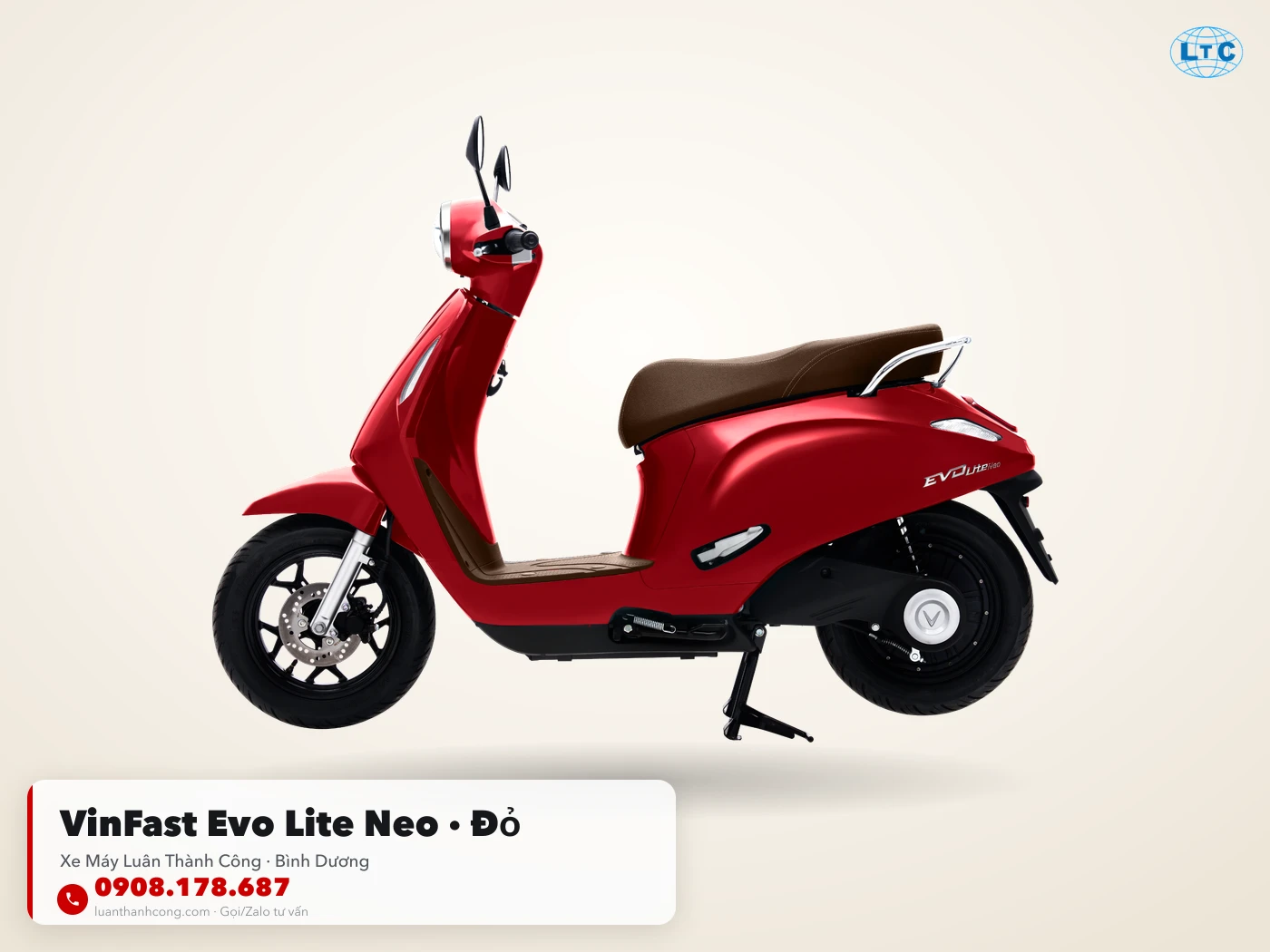 VinFast Evo Lite Neo màu đỏ tại Luân Thành Công Bình Dương