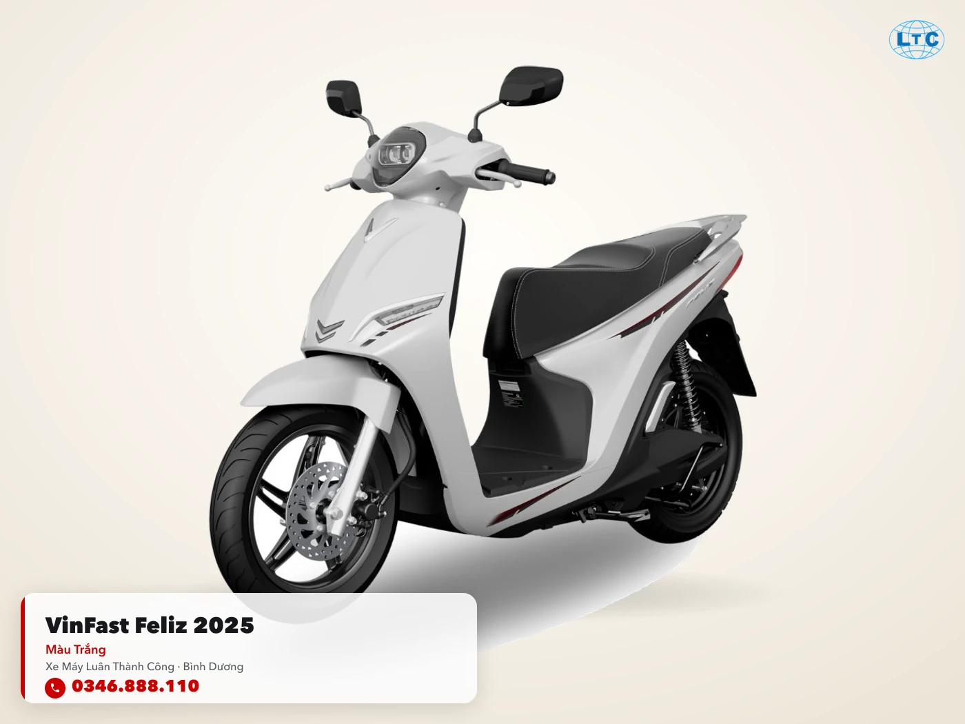 VinFast Feliz 2025 màu Trắng tại Bình Dương – Xe Máy Luân Thành Công