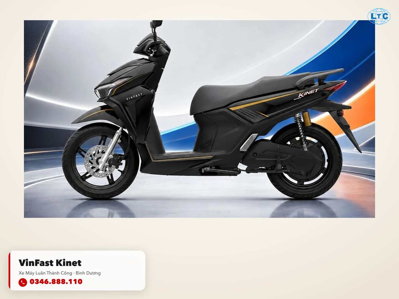 VinFast Kinet góc nghiêng tại Luân Thành Công Thuận An Bình Dương