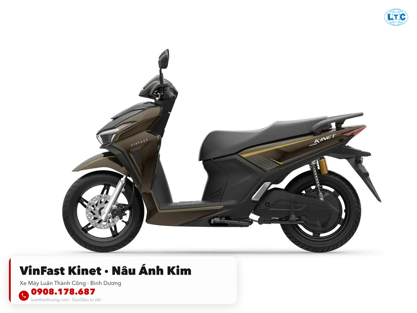 VinFast Kinet màu nâu ánh kim tại showroom Luân Thành Công Bình Dương