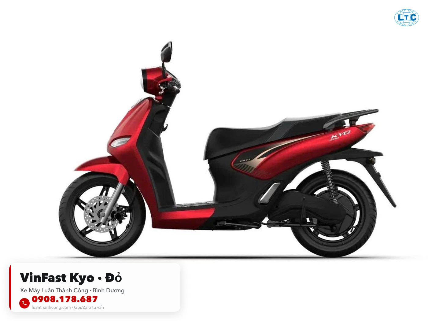 VinFast Kyo màu đỏ tại showroom Luân Thành Công Bình Dương