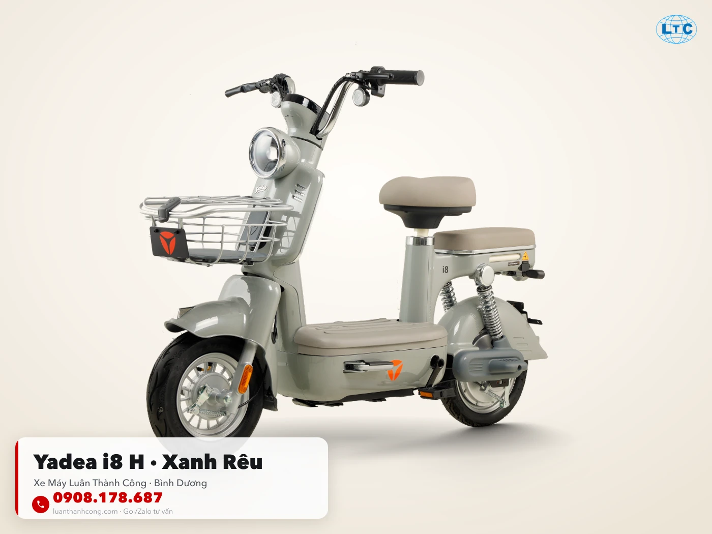Yadea i8 H màu xanh rêu tại showroom Luân Thành Công Thuận An
