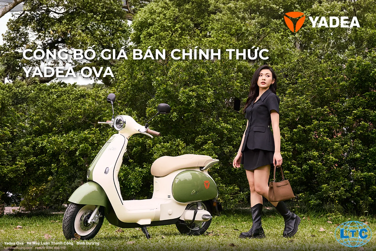 Yadea Ova góc nhìn nghiêng tại Bình Dương