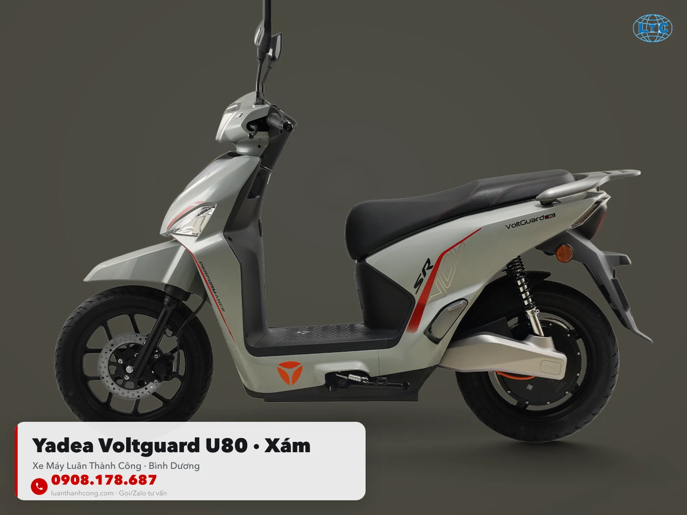 Yadea Voltguard U80 màu xám tại Yadea Luân Thành Công Bình Dương