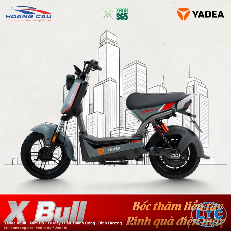 Yadea Xbull màu đỏ tại Bình Dương